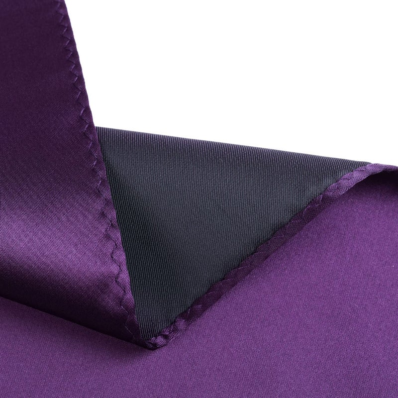 fortunatever Mens Solid Satin Pocket Square(Plum Purple) - Image 3